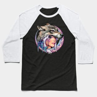 Wolf & Swallow - Art Nouveau Medallion [OPALINE] Baseball T-Shirt